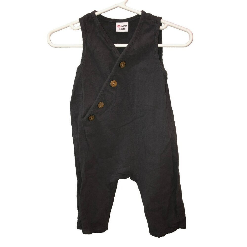 Pat Pat 3-6 Months Boy Girl Gray Cotton Breathable Jumpsuit Romper Jumper